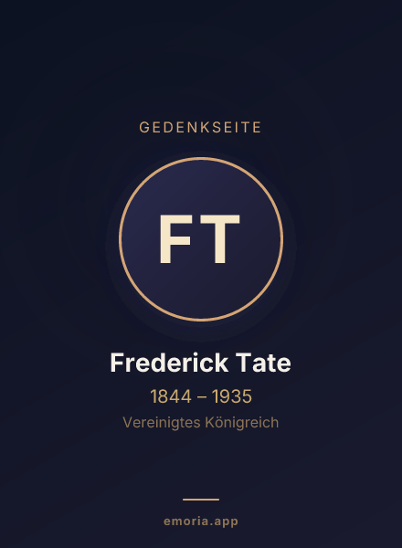 Gedenkportrait von Frederick Tate