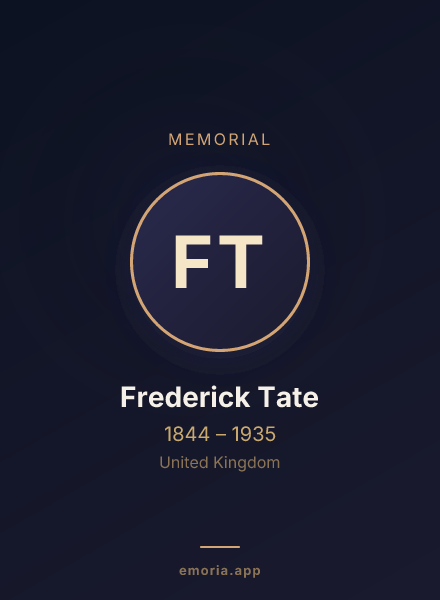 Memorial portrait of Frederick Tate