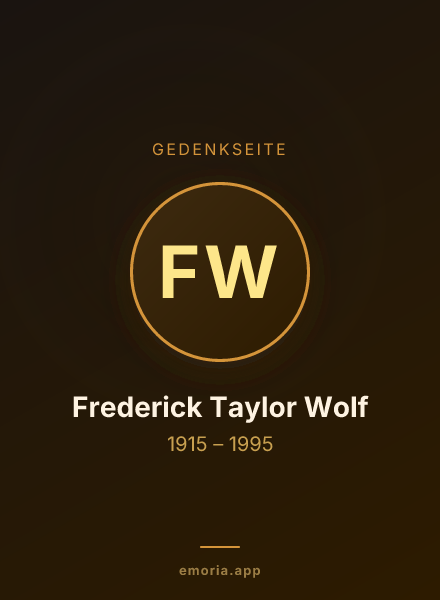 Gedenkportrait von Frederick Taylor Wolf