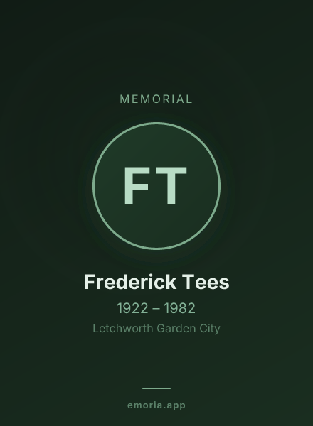 Memorial portrait of Frederick Tees