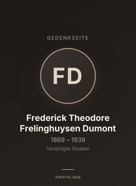 Gedenkportrait von Frederick Theodore Frelinghuysen Dumont