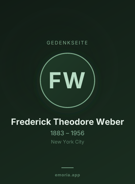 Gedenkportrait von Frederick Theodore Weber