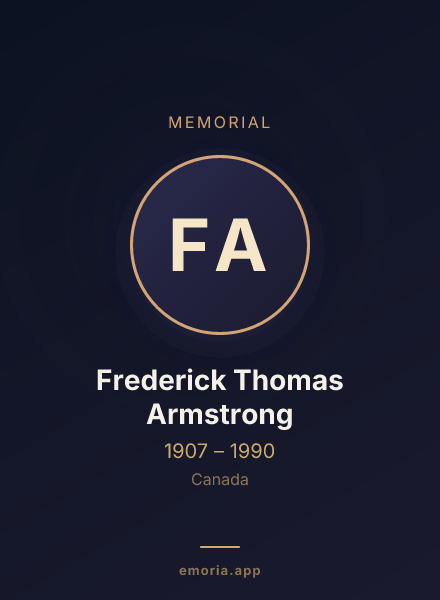 Memorial portrait of Frederick Thomas Armstrong