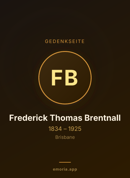 Gedenkportrait von Frederick Thomas Brentnall