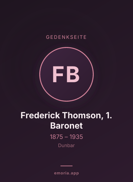 Gedenkportrait von Frederick Thomson, 1. Baronet