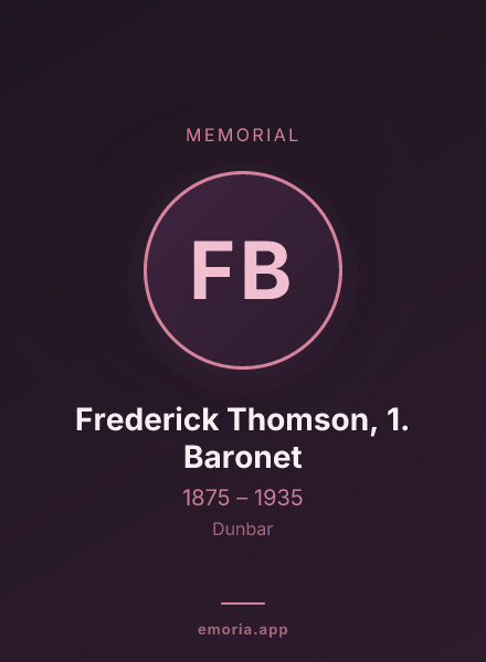 Memorial portrait of Frederick Thomson, 1. Baronet