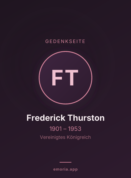 Gedenkportrait von Frederick Thurston