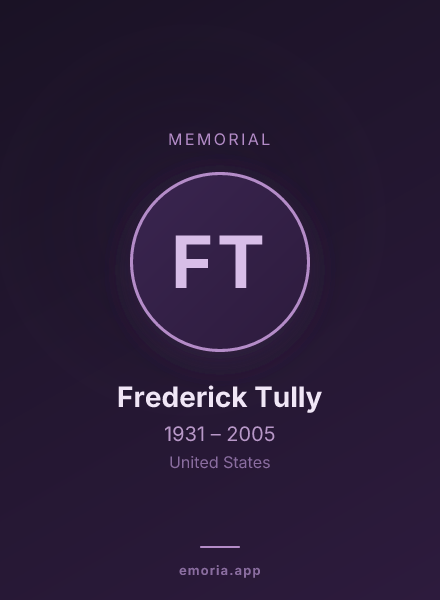 Memorial portrait of Frederick Tully