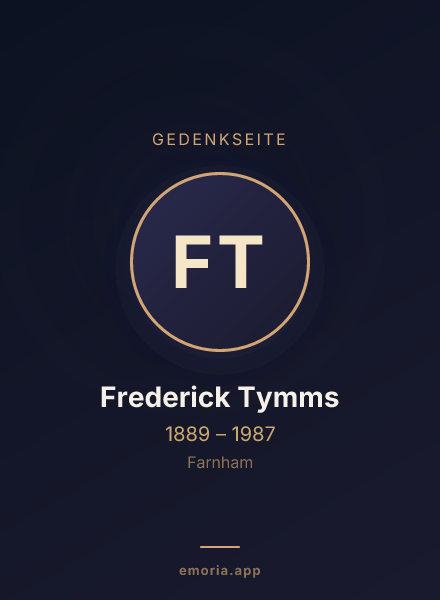 Gedenkportrait von Frederick Tymms