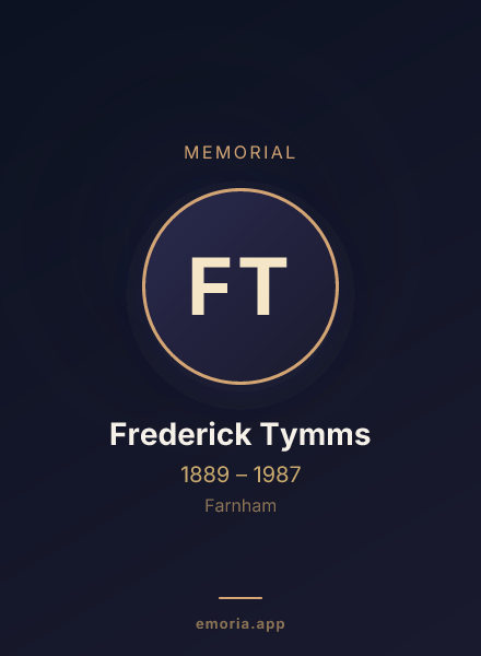 Memorial portrait of Frederick Tymms