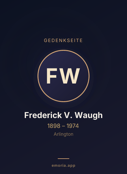 Gedenkportrait von Frederick V. Waugh