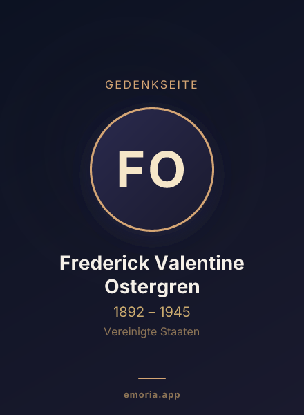 Gedenkportrait von Frederick Valentine Ostergren