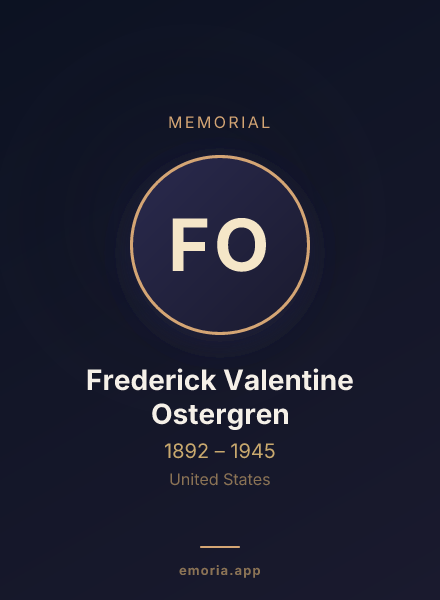 Memorial portrait of Frederick Valentine Ostergren