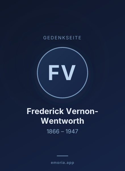 Gedenkportrait von Frederick Vernon-Wentworth