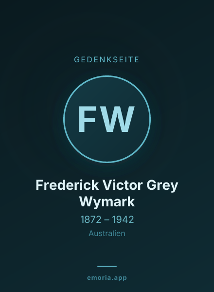Gedenkportrait von Frederick Victor Grey Wymark