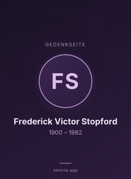 Gedenkportrait von Frederick Victor Stopford