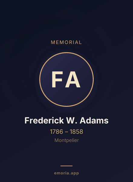 Memorial portrait of Frederick W. Adams
