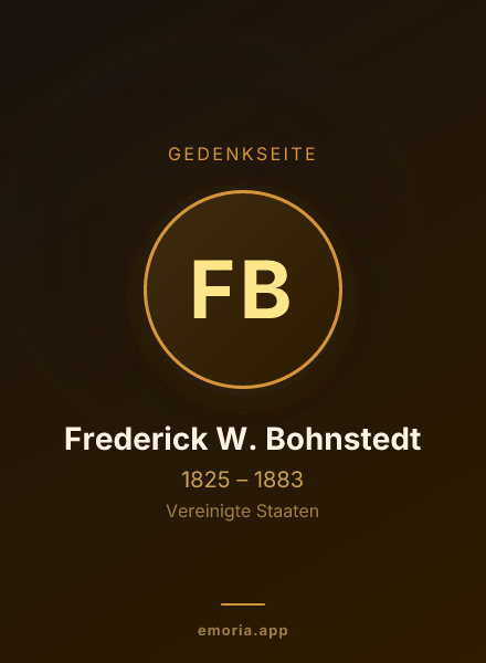 Gedenkportrait von Frederick W. Bohnstedt