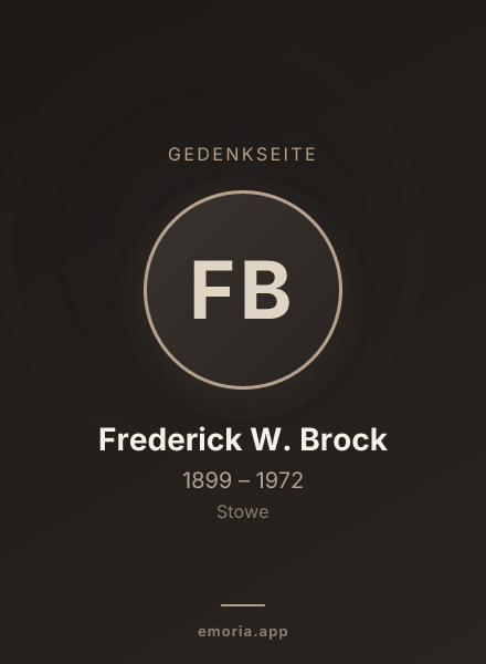 Gedenkportrait von Frederick W. Brock