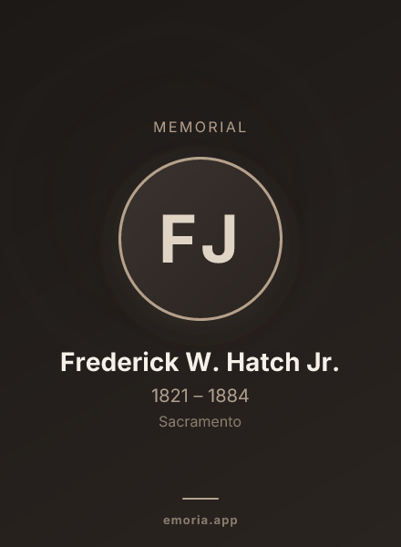 Memorial portrait of Frederick W. Hatch Jr.