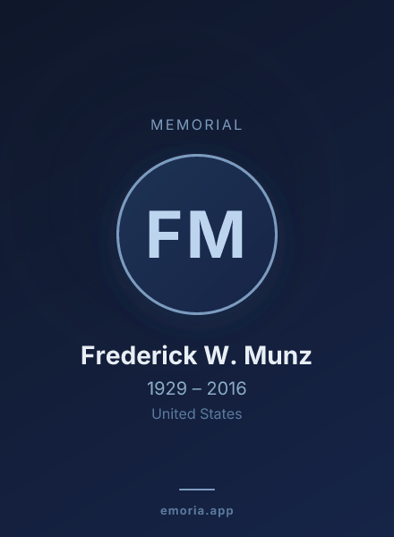 Memorial portrait of Frederick W. Munz
