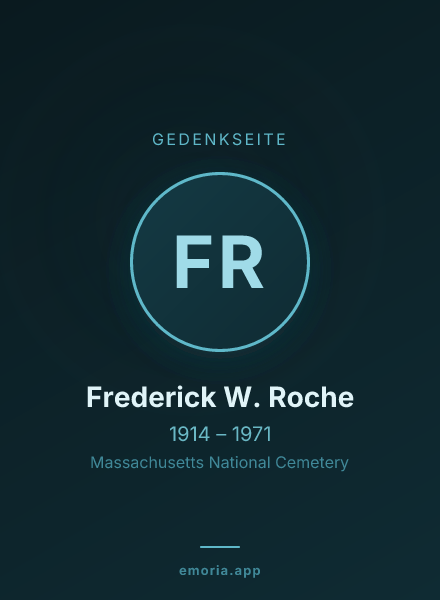 Gedenkportrait von Frederick W. Roche