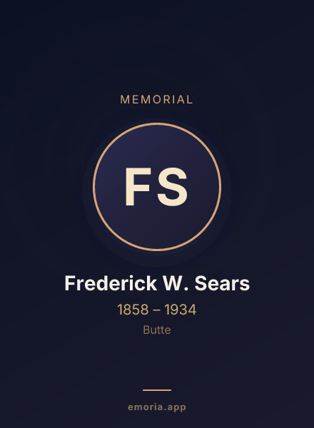 Memorial portrait of Frederick W. Sears