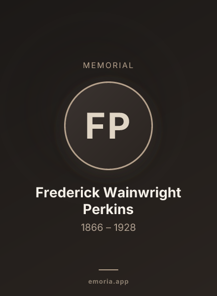 Memorial portrait of Frederick Wainwright Perkins