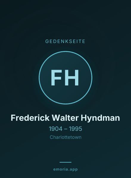 Gedenkportrait von Frederick Walter Hyndman