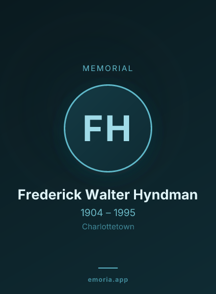 Memorial portrait of Frederick Walter Hyndman