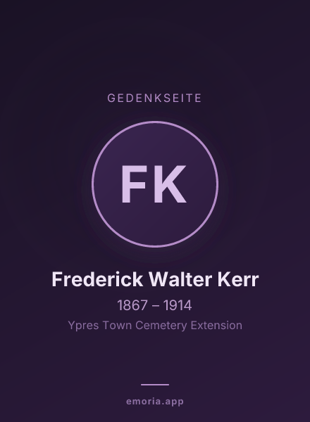 Gedenkportrait von Frederick Walter Kerr