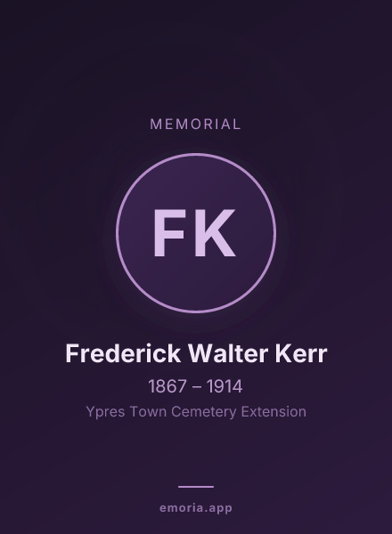 Memorial portrait of Frederick Walter Kerr