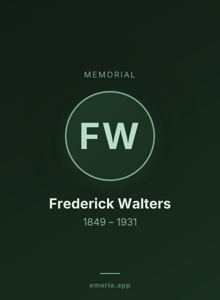 Memorial portrait of Frederick Walters