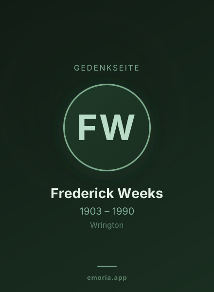 Gedenkportrait von Frederick Weeks