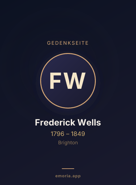 Gedenkportrait von Frederick Wells