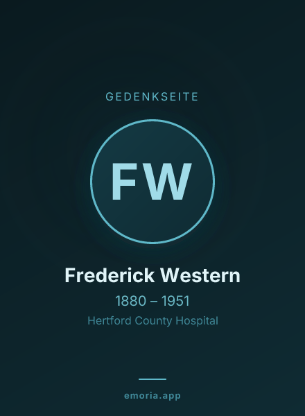 Gedenkportrait von Frederick Western