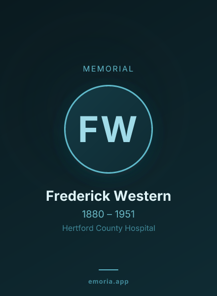 Memorial portrait of Frederick Western