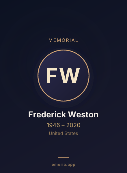 Memorial portrait of Frederick Weston