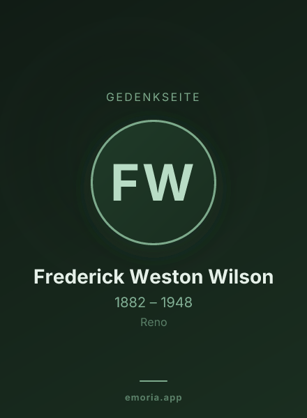 Gedenkportrait von Frederick Weston Wilson