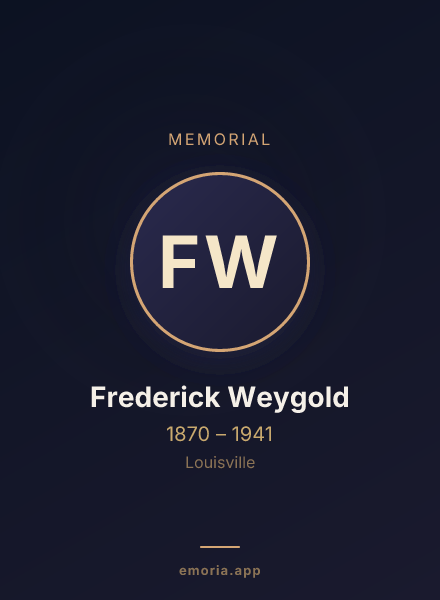Memorial portrait of Frederick Weygold