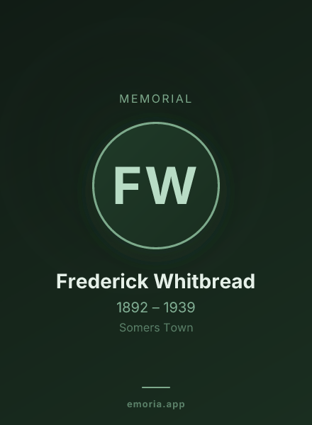 Memorial portrait of Frederick Whitbread