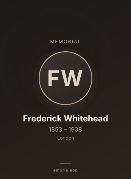Memorial portrait of Frederick Whitehead