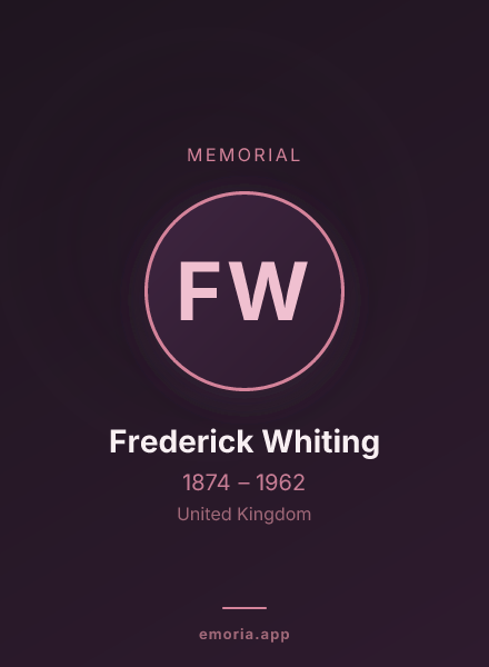 Memorial portrait of Frederick Whiting