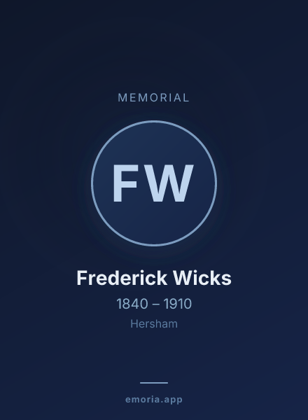 Memorial portrait of Frederick Wicks
