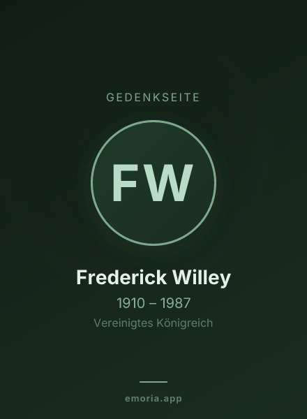 Gedenkportrait von Frederick Willey