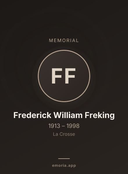 Memorial portrait of Frederick William Freking