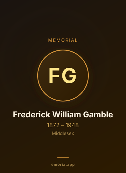 Memorial portrait of Frederick William Gamble