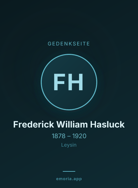 Gedenkportrait von Frederick William Hasluck