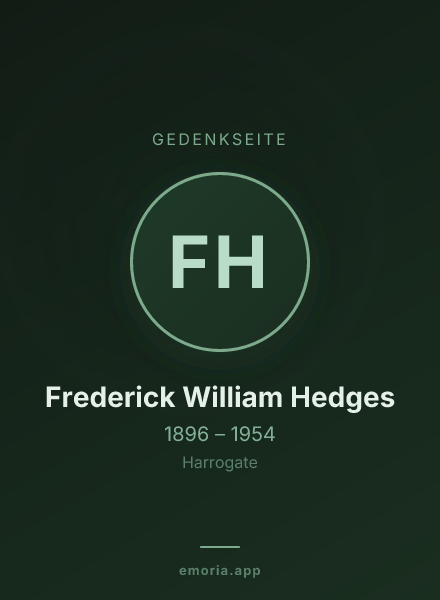 Gedenkportrait von Frederick William Hedges