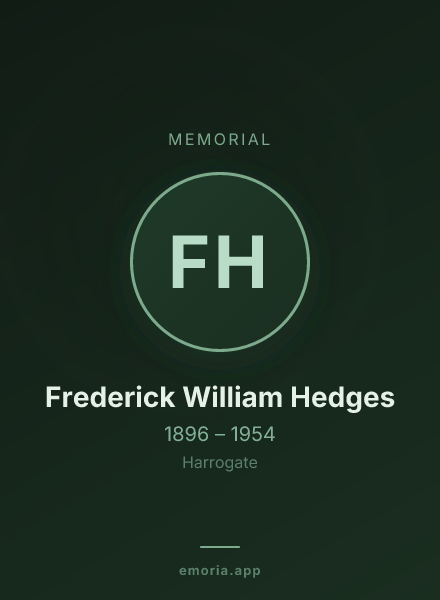 Memorial portrait of Frederick William Hedges